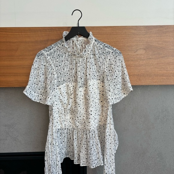 NWT Rebecca Taylor Scattered Star Silk Wrap Blouse, Size 8 - Picture 7 of 16